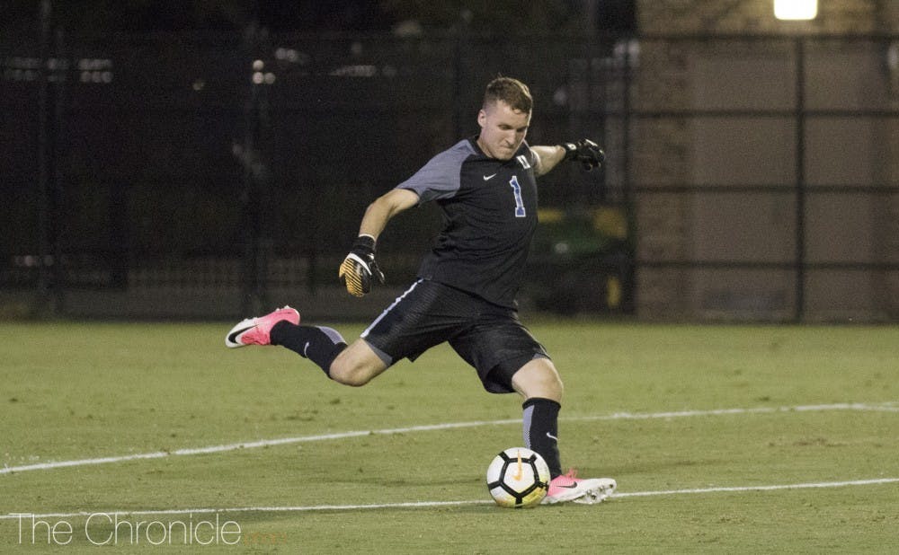 Will Pulisic made a career-high eight saves to help the Blue Devils steal a win at No. 10 Georgetown.