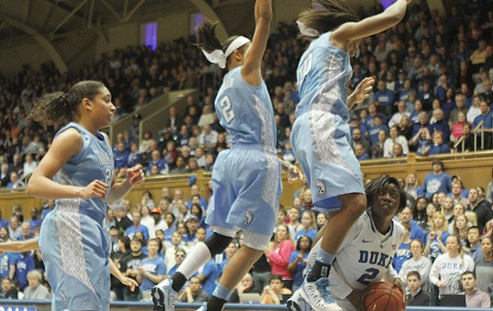 Continuing to step up in the absence of injured point guard Chelsea Gray, Alexis Jones scored 22 points to pace Duke past North Carolina.