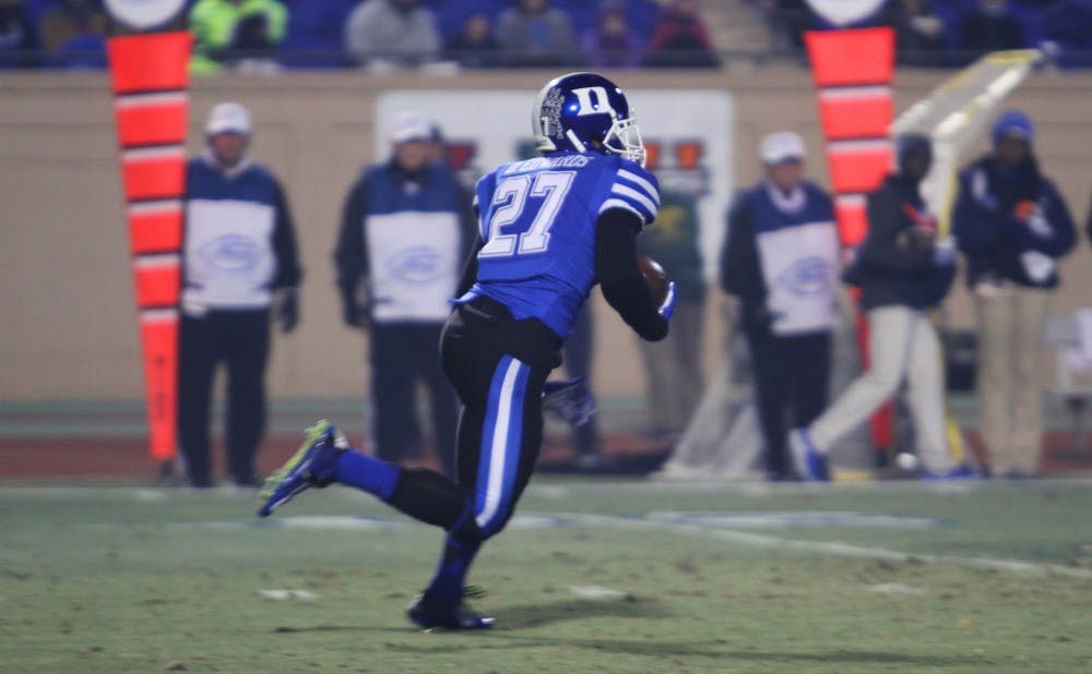<p>Redshirt junior DeVon Edwards was lightly recruited out of high school, but his skills in the return game have played a big role in putting Duke back on the college football map.</p>
