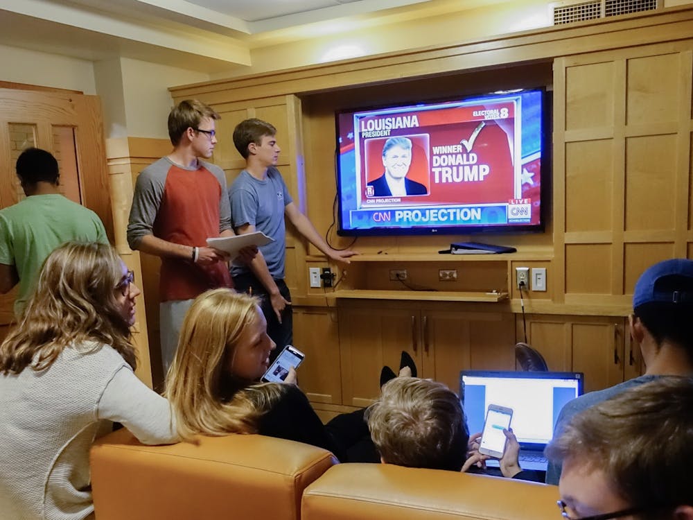 In 2016, students gathered in common rooms to watch coverage of Election Night.