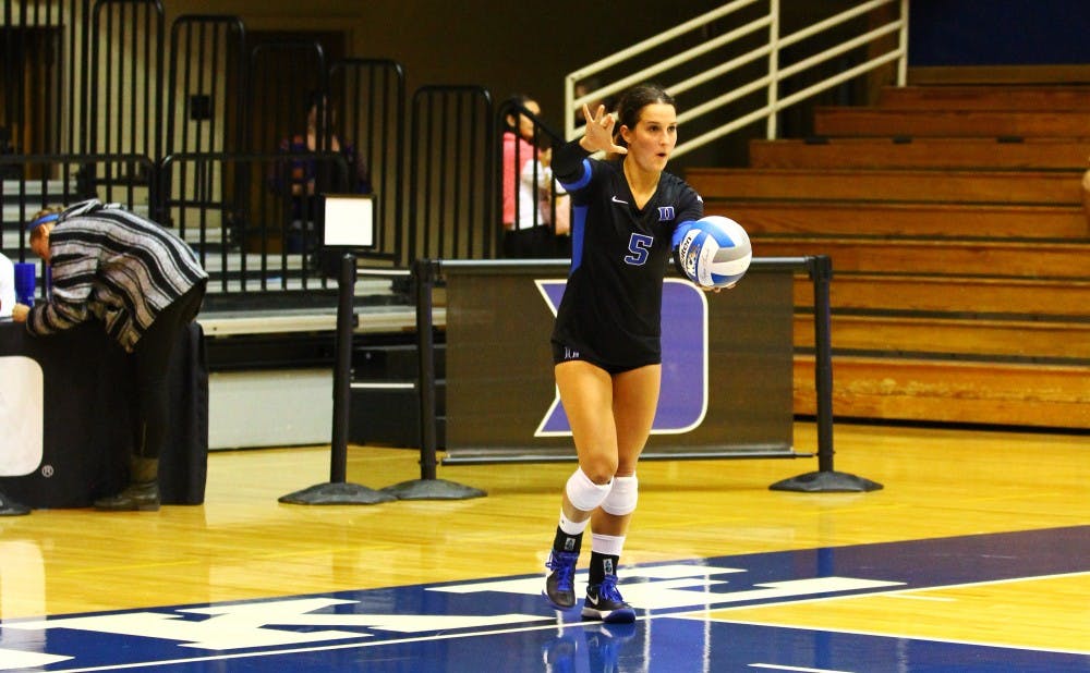 Senior Ali McCurdy led Duke with 14 digs in its last victory against Virginia Tech.
