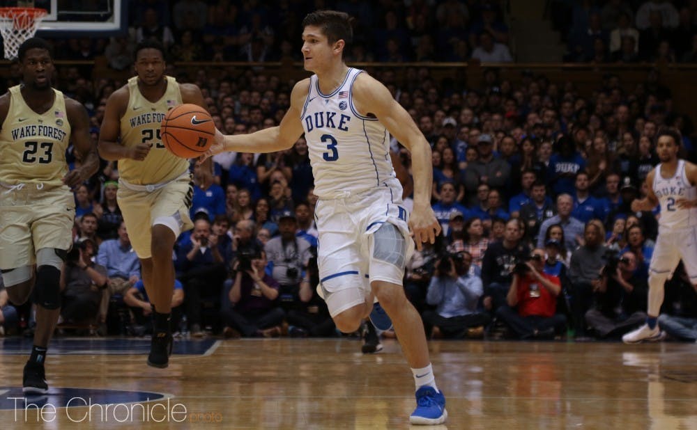 Grayson Allen had a career-high 12 rebounds and added eight assists despite not making a shot from the field Saturday.