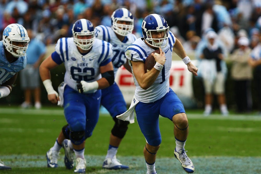 Thomas Sirk found the end zone twice with his legs, but the quarterback could never establish a rhythm under center in the Blue Devils' second straight loss.