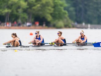 Duke earned top-three finishes in five races on the first day of the ACC Championships at Lake Wheeler in Raleigh.