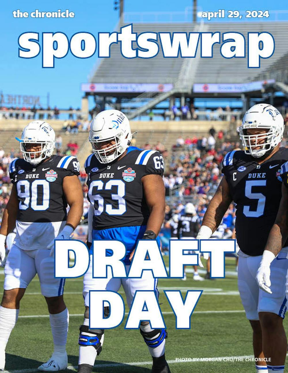 <p>DeWayne Carter, Jacob Monk and JaMion Franklin (left to right) were all captains of last year's Duke football team, and each will join NFL rosters next season.</p>