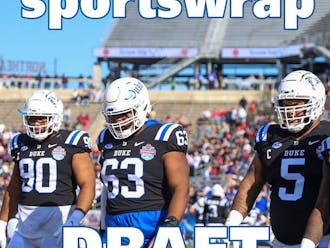 DeWayne Carter, Jacob Monk and JaMion Franklin (left to right) were all captains of last year's Duke football team, and each will join NFL rosters next season.