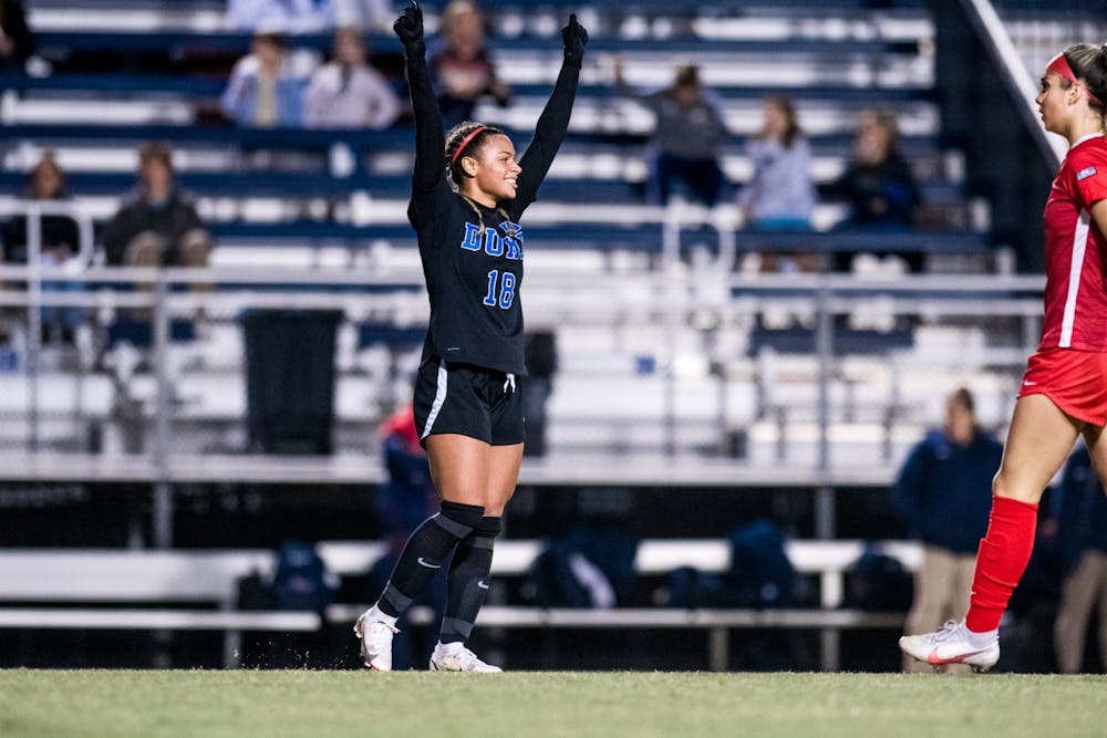 Michelle Cooper scored two goals against St. John's and broke the record for single-season goals for a freshman. 