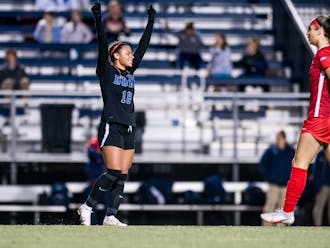 Michelle Cooper scored two goals against St. John's and broke the record for single-season goals for a freshman. 