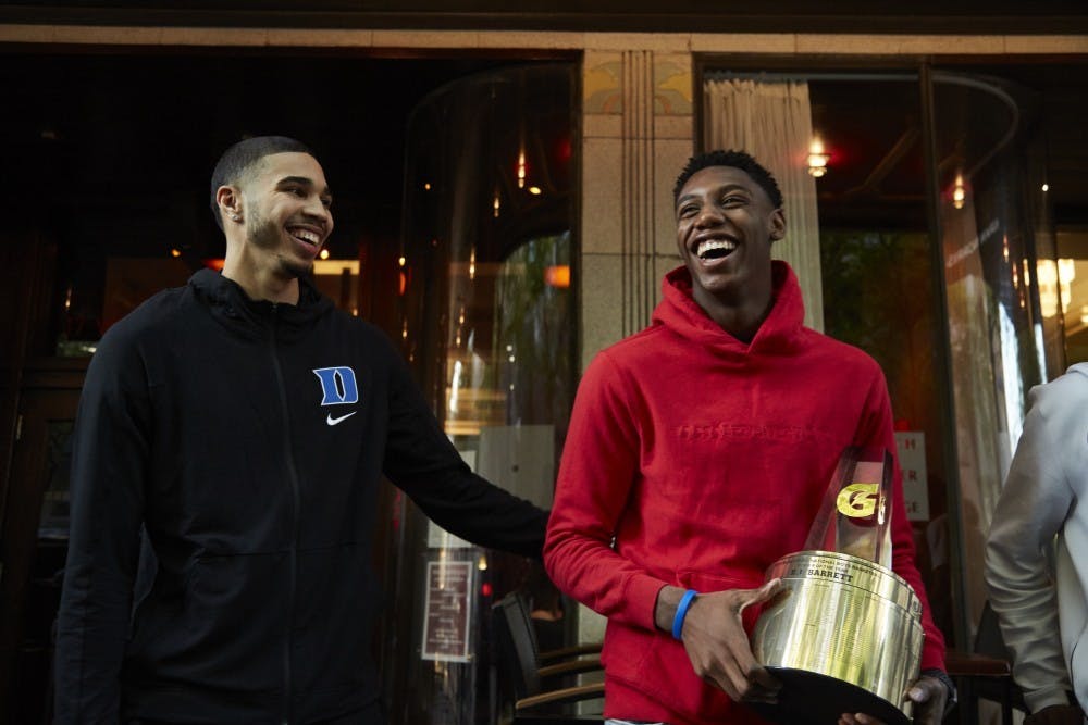 <p>Jayson Tatum and R.J. Barrett have each been a part of stellar recent recruiting classes.</p>