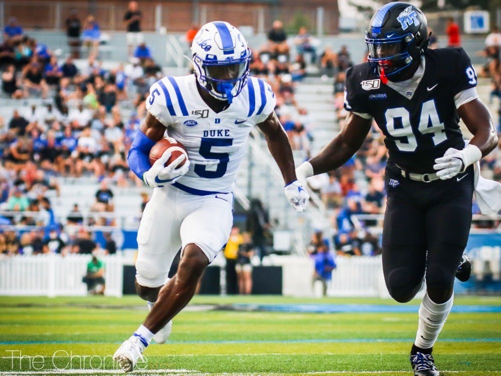 Junior receiver Jalon Calhoun started the second half of Duke's loss with a bang, going 80 yards for one of the longest scoring plays in Blue Devils history.