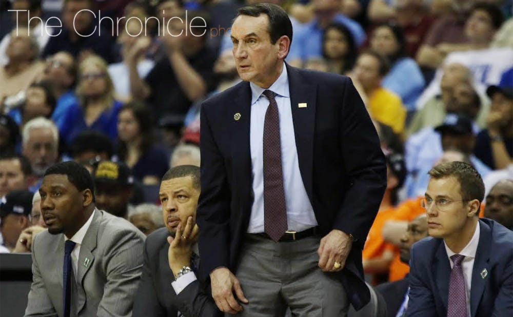Duke head coach Mike Krzyzewski and the Blue Devils brought a new sense of urgency to last year's&nbsp;NCAA tournament after a disappointing game agains the Fighting Irish in the ACC tournament.