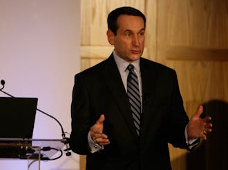 Men’s basketball head coach Mike Krzyzewski spoke in front of more than 200 of the world’s most prominent leaders at the ninth annual Fuqua/Coach K Leadership Conference Oct. 25-27.
