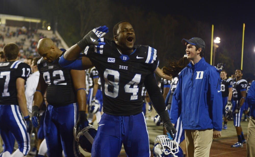 Sixth-year senior Kenny Anunike capped off his last game at Wallace Wade Stadium with a victory against a ranked opponent.
