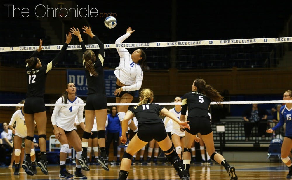 <p>Middle blocker Jordan Tucker has reached double-digit kills in seven of her last nine contests  and will lead the Blue Devils into Reynolds Gymnasium looking for a third straight win.</p>