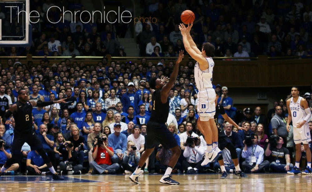 Junior Grayson Allen scored 18 of his 21 points after halftime, including four 3-pointers, as the Blue Devils overcame a sluggish start to down Pittsburgh.&nbsp;
