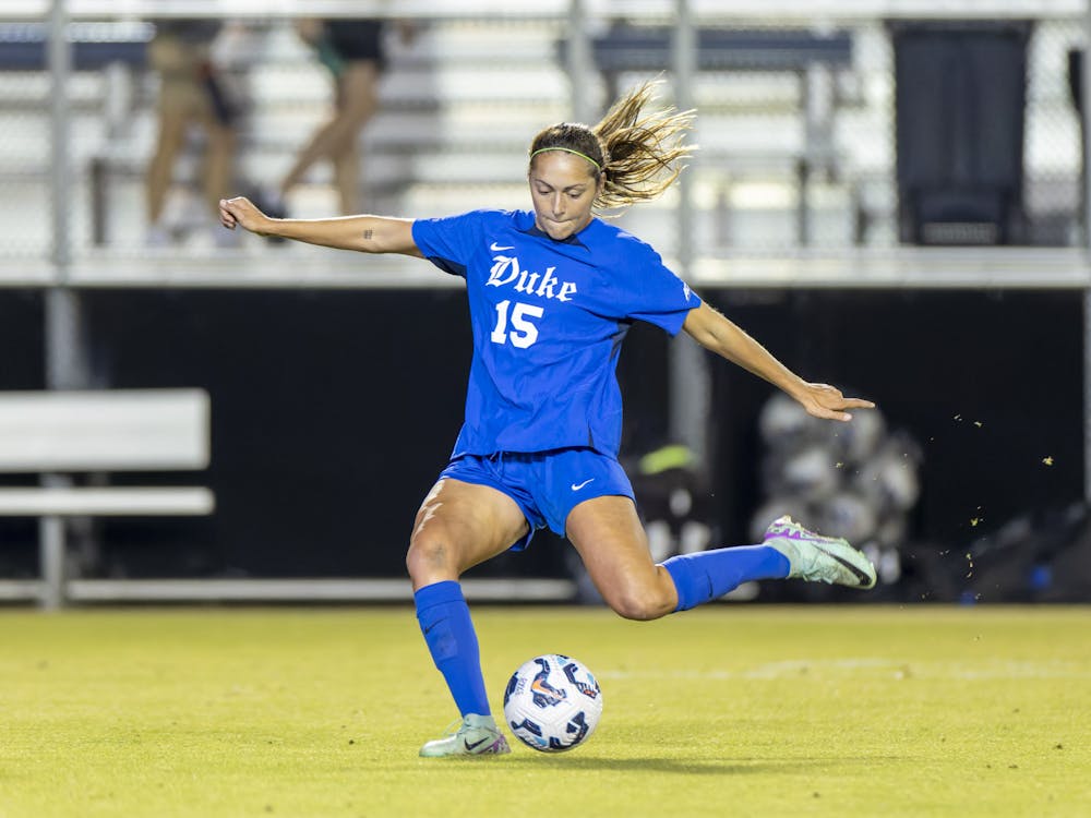 Sophomore Mia Oliaro scored both of Duke's goals Sunday night.