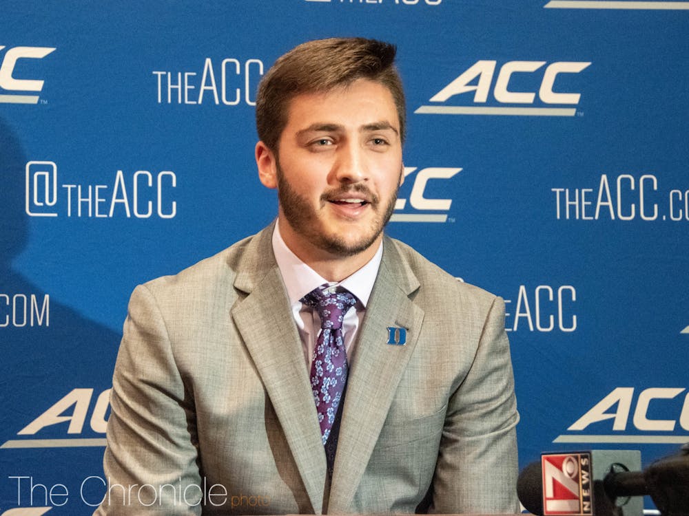 Graduate student Gunnar Holmberg looks to be locked in as Duke's starting quarterback. 