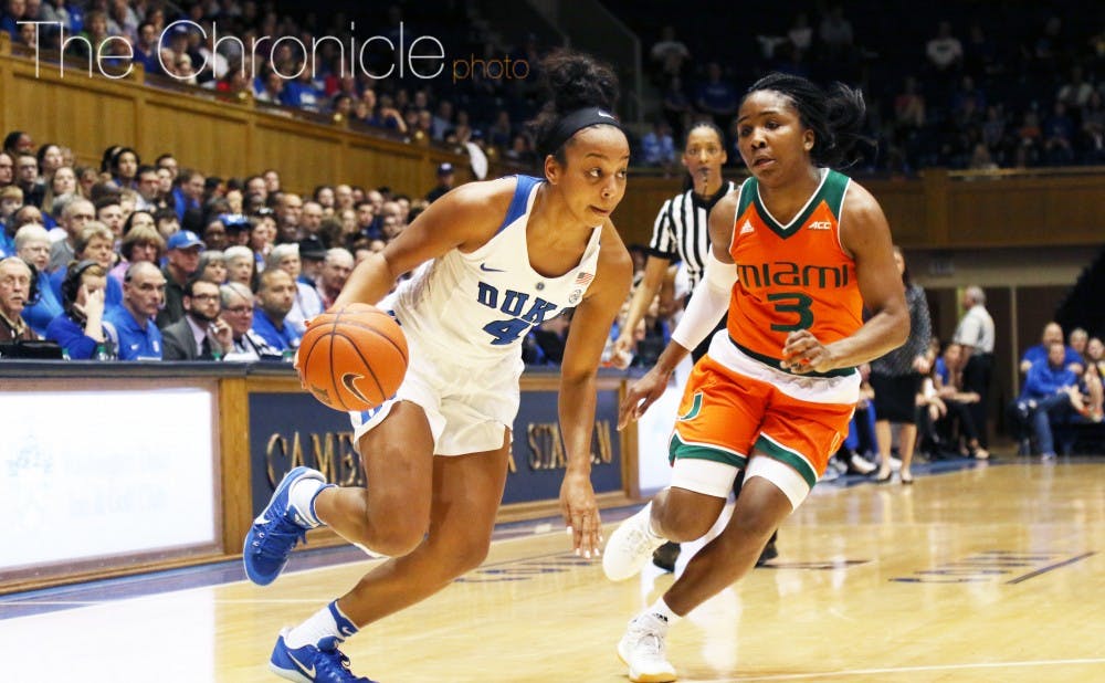 Junior Lexie Brown got hot from 3-point land again Sunday, sparking a third quarter spurt that put the Blue Devils in front by double digits.&nbsp;