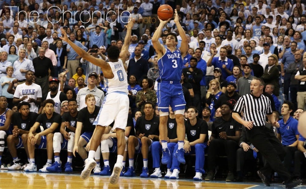 <p>Grayson Allen has not made more than three shots from the field in a game since Feb. 9.</p>