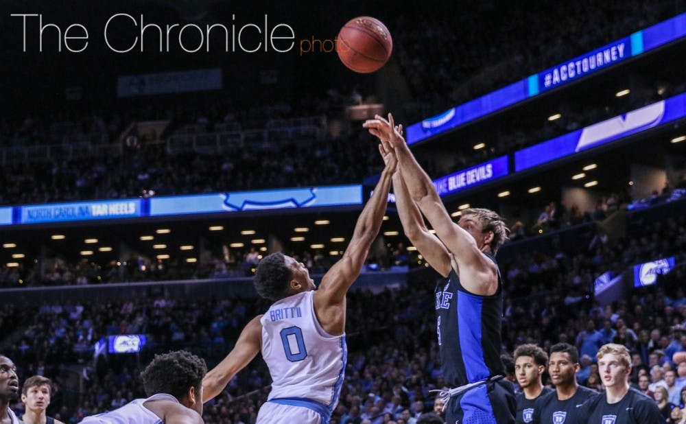 <p>Luke Kennard has had three straight big second halves&mdash;he'll need to get hot again from deep for the Blue Devils to win the ACC championship.</p>