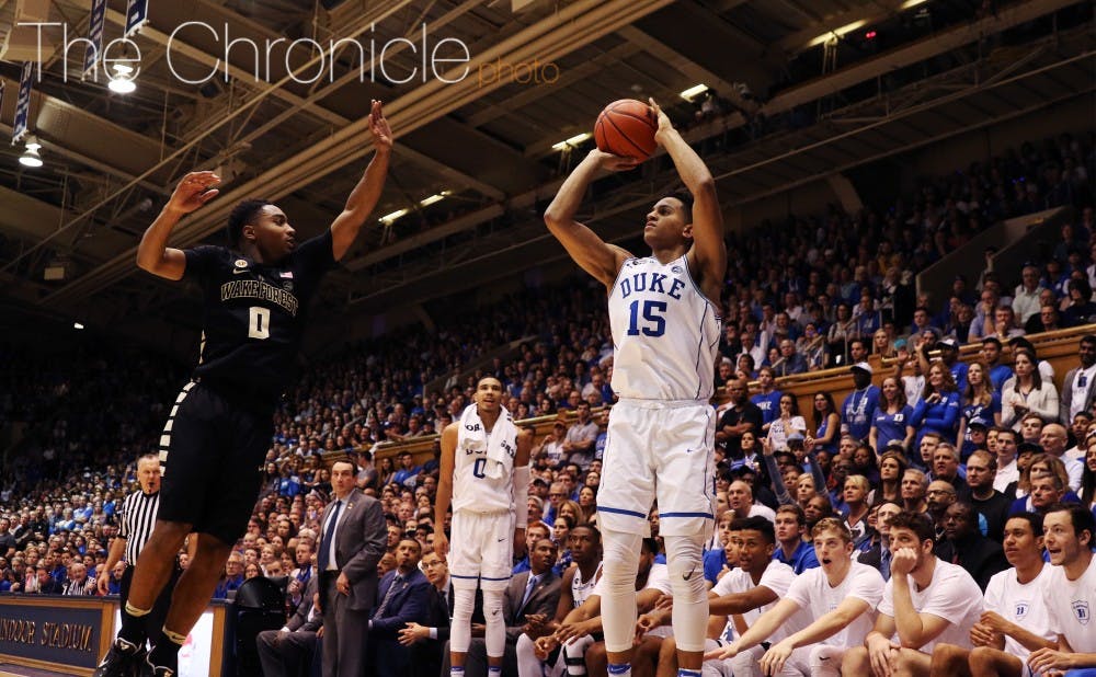 The Blue Devils are back in the top 10 after prevailing in a 99-94 shootout against Wake Forest Saturday.