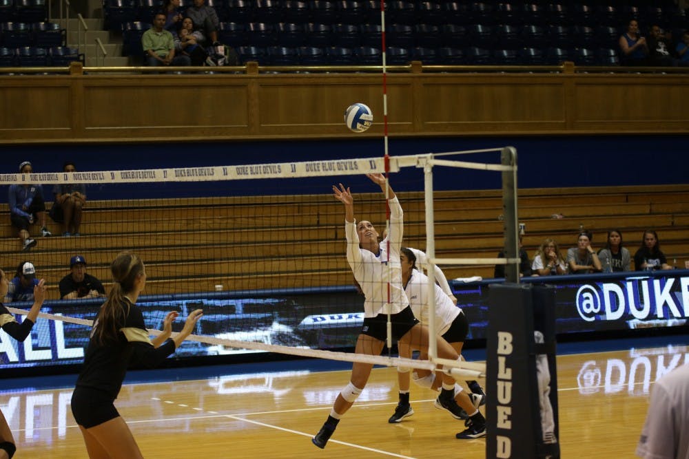 <p>Setter Maggie Deichmeister notched 42 assists Friday night, but it was not enough to prevent an accurate Virginia offense from taking down the Blue Devils at home.</p>