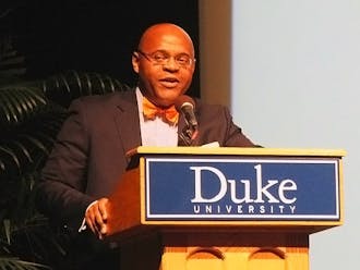Mo Cowan gives a speech Saturday about the 50th anniversary of integration at Duke.