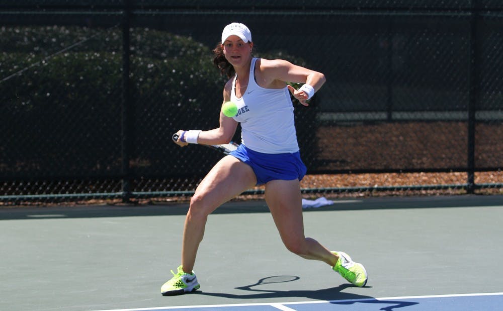 Redshirt senior Rachel Kahan erased an early 1-0 deficit with a victory in her singles match Sunday against William and Mary.