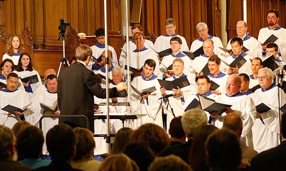 Duke Chapel Choir and organists perform during a concert celebrating the Chapel’s 75th anniversary Sunday.