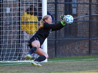 Goalkeeper Ali Kershner has been called off the bench to win two shootouts for Duke this postseason. This monster save against Arkansas set the Blue Devils up for a quarterfinal matchup with Virginia Tech.