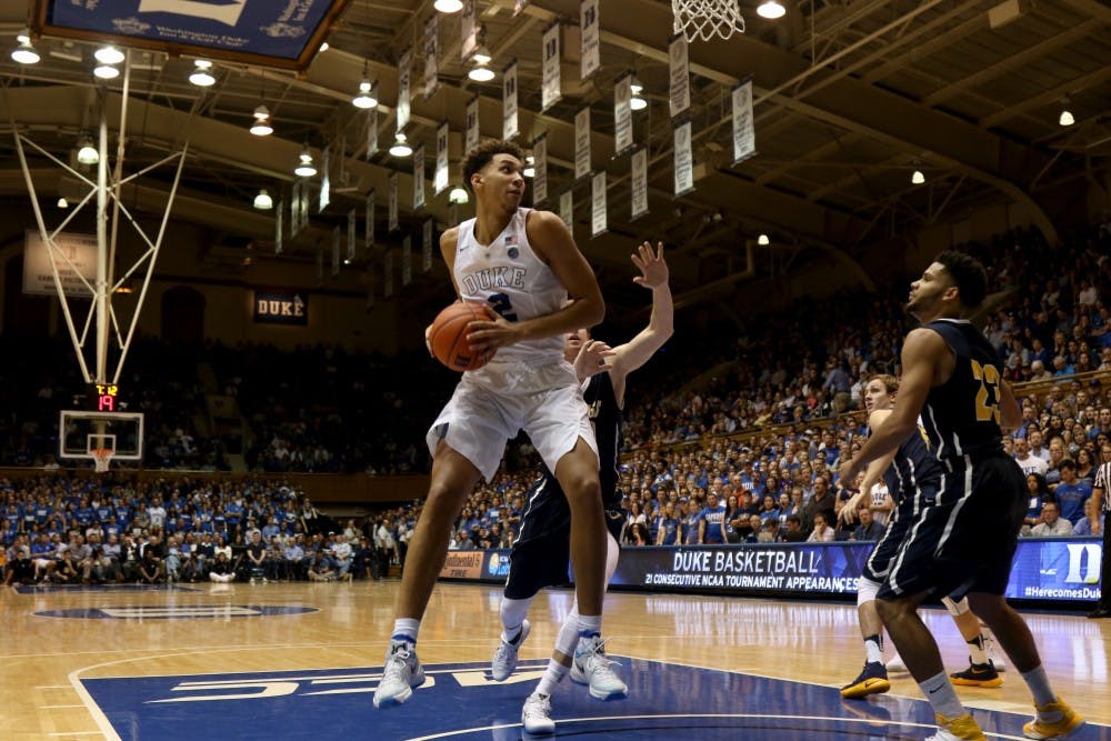 <p>Sophomore Chase Jeter had a strong game starting in place of freshman Marques Bolden, recording a double-double. He had nine points and five rebounds in the first half.&nbsp;</p>
