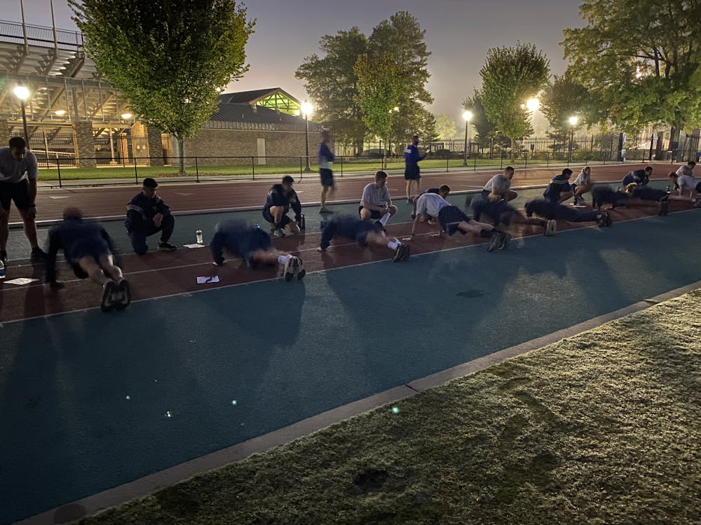 During the fitness test, the cadets were told to do as many push-ups as possible in a minute, as many sit-ups as possible in a minute and a timed 1.5 mile run.