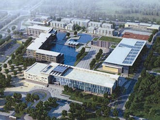 This architect rendering pictures Duke Kunshan University when construction is completed, expected Fall 2013. But the campus might not open to students until later.