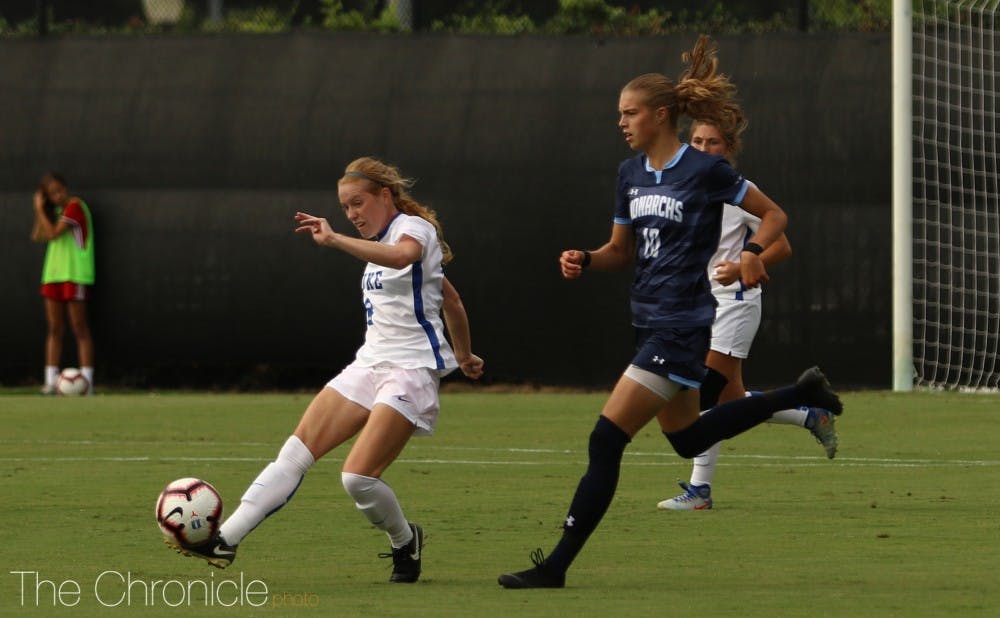 <p>Tess Boade put the Blue Devils on the board with a second half goal Thursday.</p>