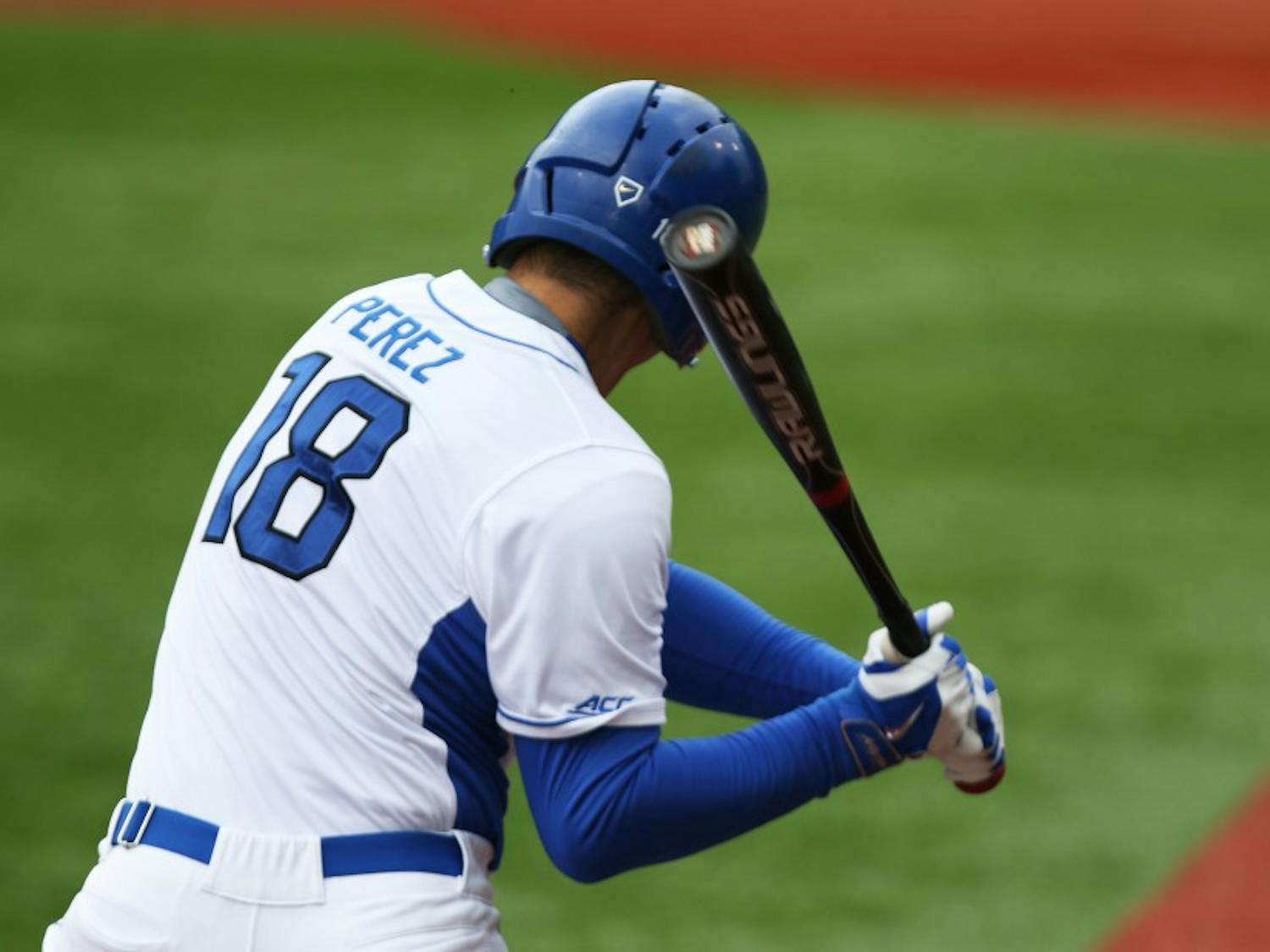 Sophomore designated hitter Cris Perez had a pair of hits in Sunday's loss to Virginia.