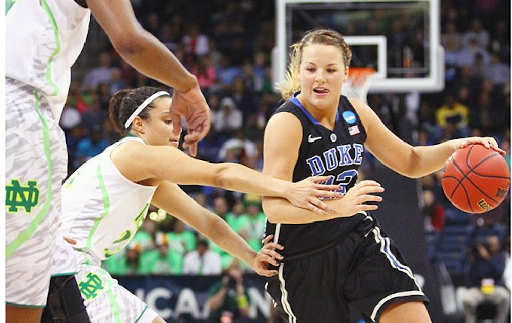 Junior Tricia Liston led the Blue Devils with 19 points against Notre Dame Tuesday.