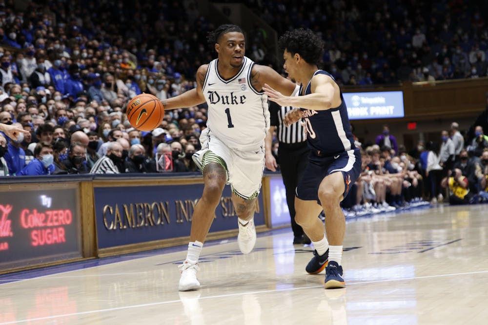 Freshman guard Trevor Keels notched eight assists in Duke's Feb. 7 loss to Virginia.