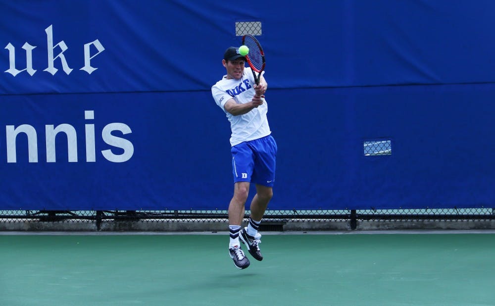 <p>Senior Daniel McCall picked up a win at sixth singles Sunday, but the Blue Devils could not hold onto their 3-1 loss as Georgia Tech stormed back.</p>