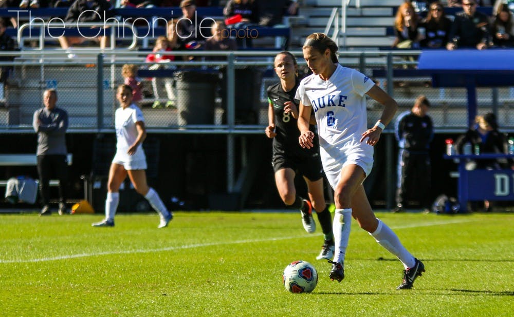 <p>Senior Lizzy Raben and the Blue Devils will take on the winner of Northwestern-SUIE if they can get past Illinois State Friday.&nbsp;</p>