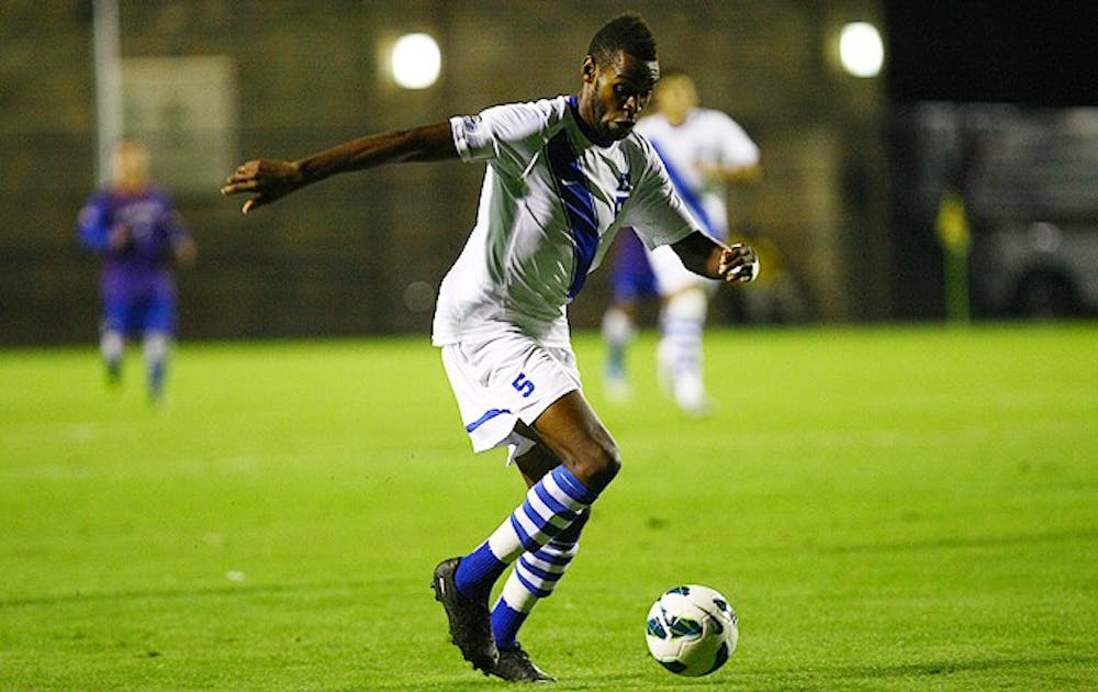 Sebastien Ibeagha, a defender, leads the Duke offense this year with five goals.