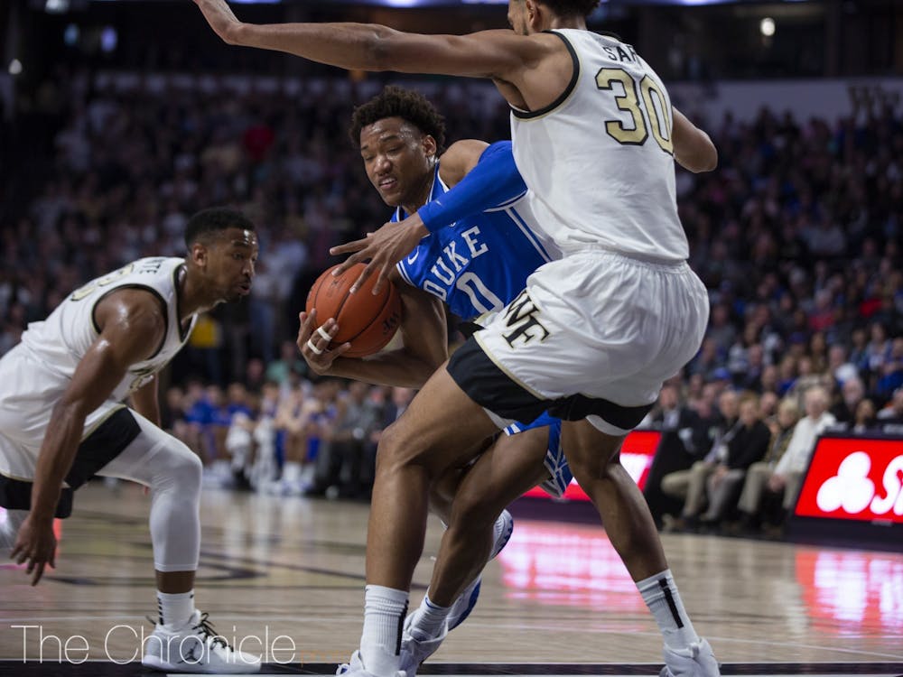 Wendell Moore Jr. excelled at the free throw line Tuesday, hitting 15-of-16 from the charity stripe, but also added four fouls of his own.