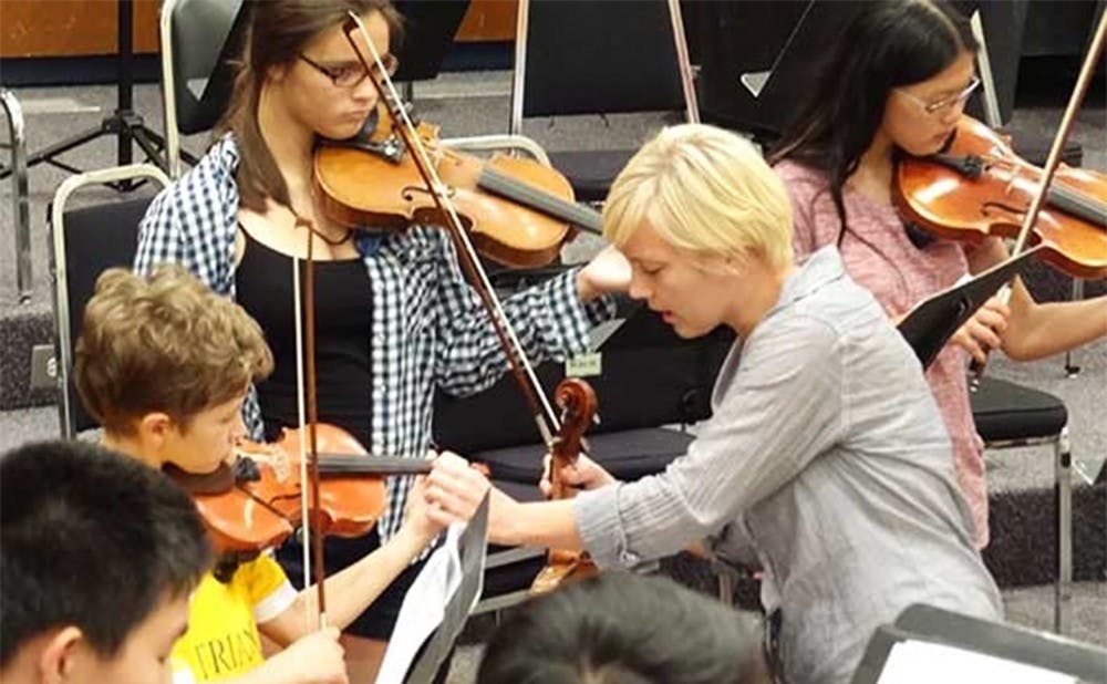 <p>Erica Shirts recently became the second-ever director of Duke University String School and hopes to find ways to get Duke students to engage with the school's youth programs moving forward.</p>