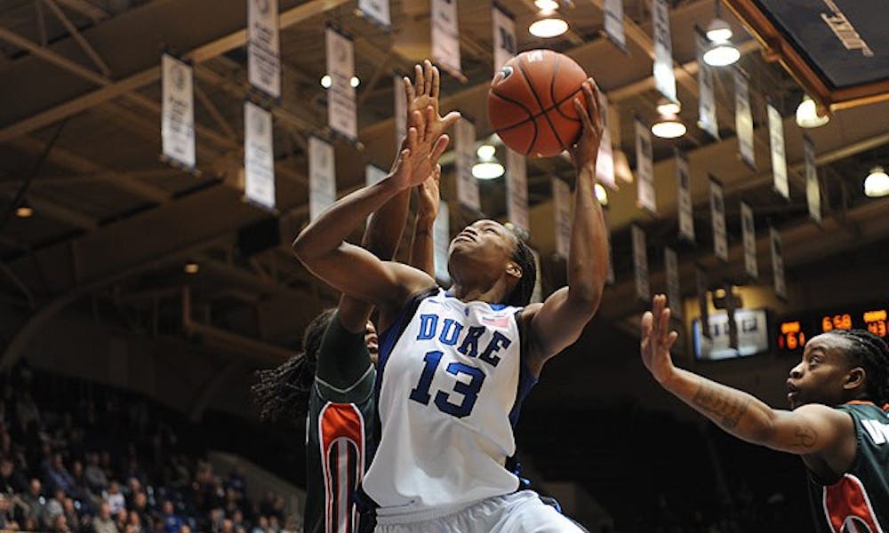 Karima Christmas scored 14, and Duke rolled to a bounce-back victory over the Hurricanes in Cameron Indoor Stadium last night.