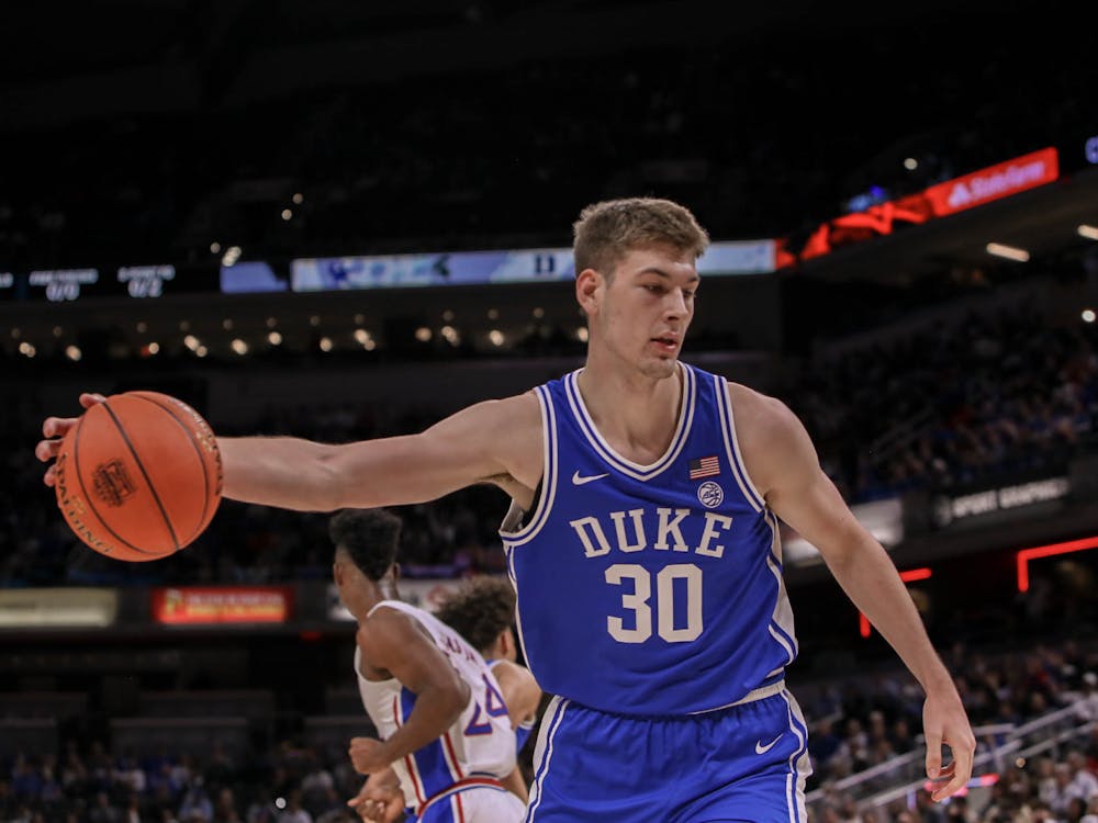 <p>Freshman center Kyle Filipowski led the Blue Devils in a losing effort in Indianapolis.</p>