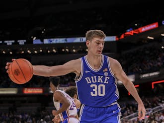 Freshman center Kyle Filipowski led the Blue Devils in a losing effort in Indianapolis.