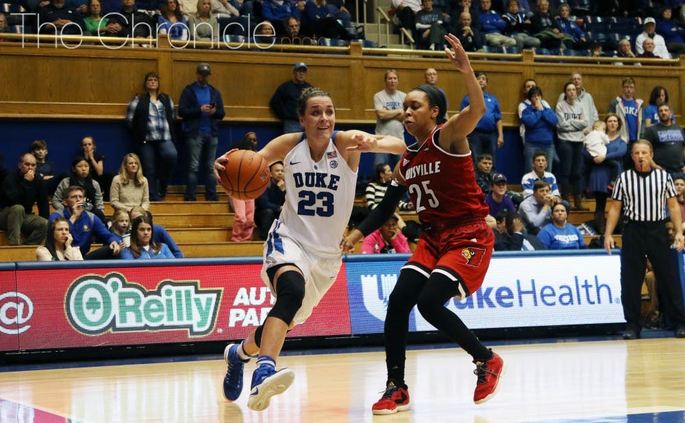 <p>Rebecca Greenwell scored the go-ahead bucket against No. 8 Louisville with less than a minute left in Monday's contest.&nbsp;</p>
