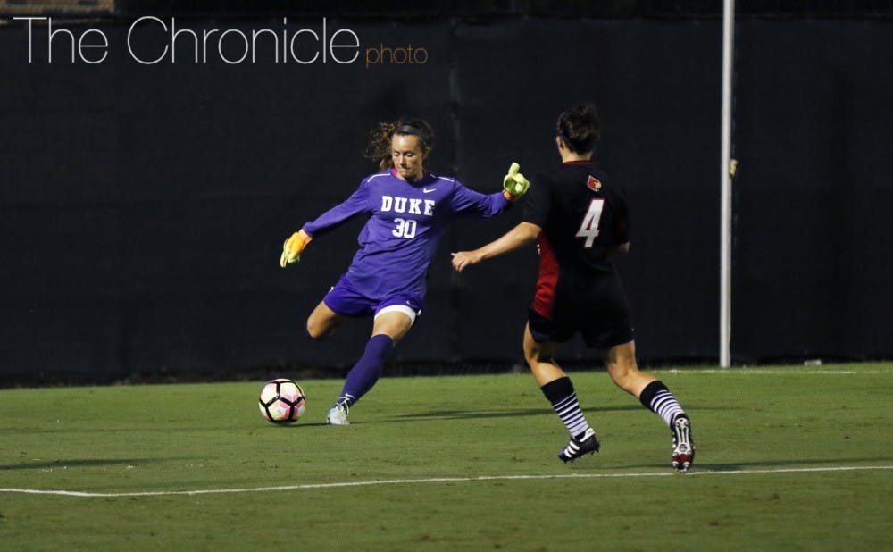 Goalkeeper E.J. Proctor has recorded two straight shutouts for the Blue Devils.&nbsp;