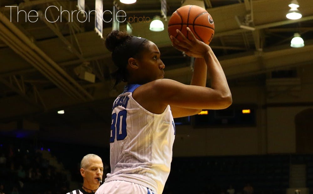 <p>Graduate student Amber Henson and the Blue Devils will take their four-game winning streak into Monday's showdown against Notre Dame, a team Duke has yet to beat since the Fighting Irish joined the ACC.</p>