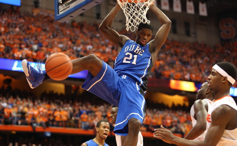Junior Amile Jefferson averaged 6.5 points and 6.9 rebounds in the 2013-14 campaign and will look to continue to grow as a threat on both ends of the floor for Duke.