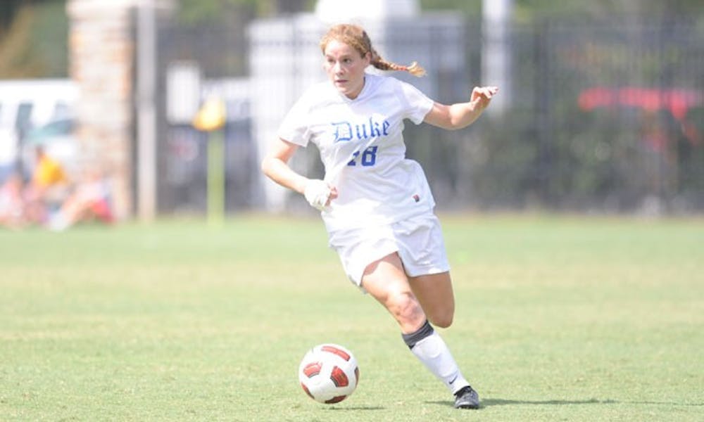 Breaking a scoring tie, Maddy Haller scored in the 30th minute against Yale to give Duke a 1-0 lead.
